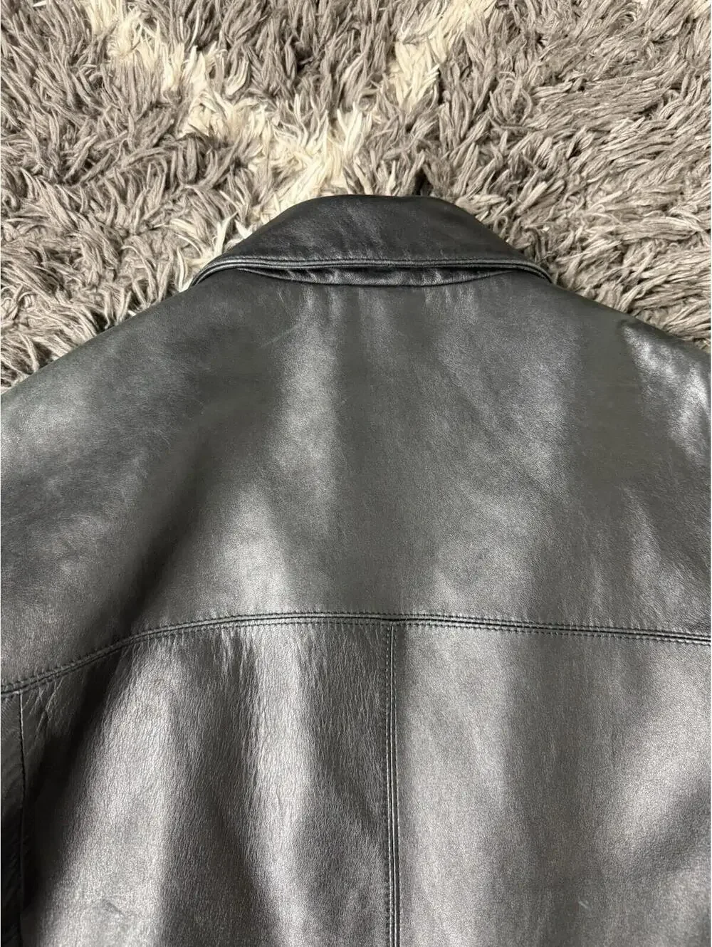 VTG Nicole Miller New York Black 100% Genuine Leather Jacket Quilted Pockets XL